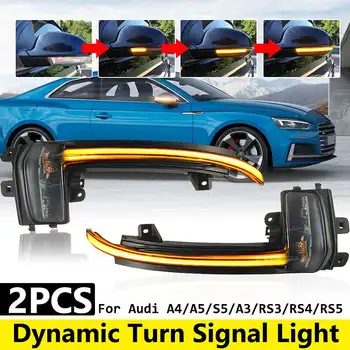 

1Pair Side Wing Mirror Indicator Dynamic Turn Signal LED Light For For AUDI A4 B8.5(2010---2015)A5 B8.5 RS3/4/5 S5 2010-2016