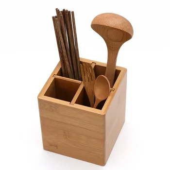 

Original Creative Wooden Chopsticks Tube Spoon Tableware Storage Box Tableware Cage Draining Rack Kitchen Accessories Tools