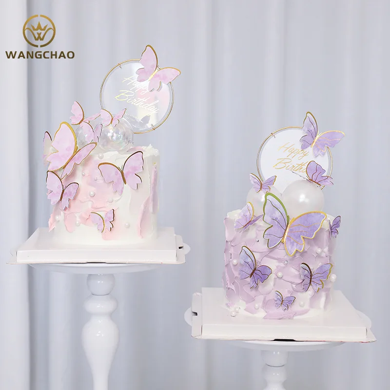 Butterfly Ensemble De Decoration De Gateau Pour Joyeux Anniversaire Rose Princesse Papillon Creatif Peint Fournitures Pour Fe Cdiscount Maison