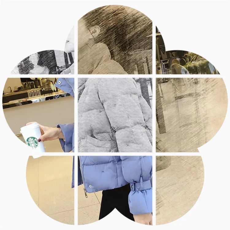 

Fresh Lettered Embroidered Short down Coat Autumn And Winter Cotton-padded Jacket Women's 2018 New Style Slimming Versatile Stan
