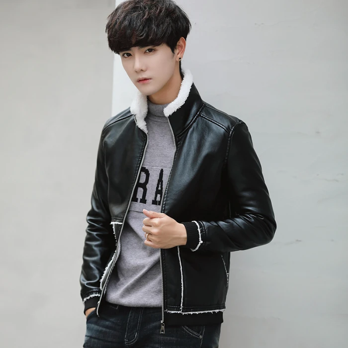 Buy 2019 New Autumn Winter Man Warm PU Casual Jackets Slim thick Fleece 3Colors Men Coat Male Leisure Quality Streetwear Outwear 5xl