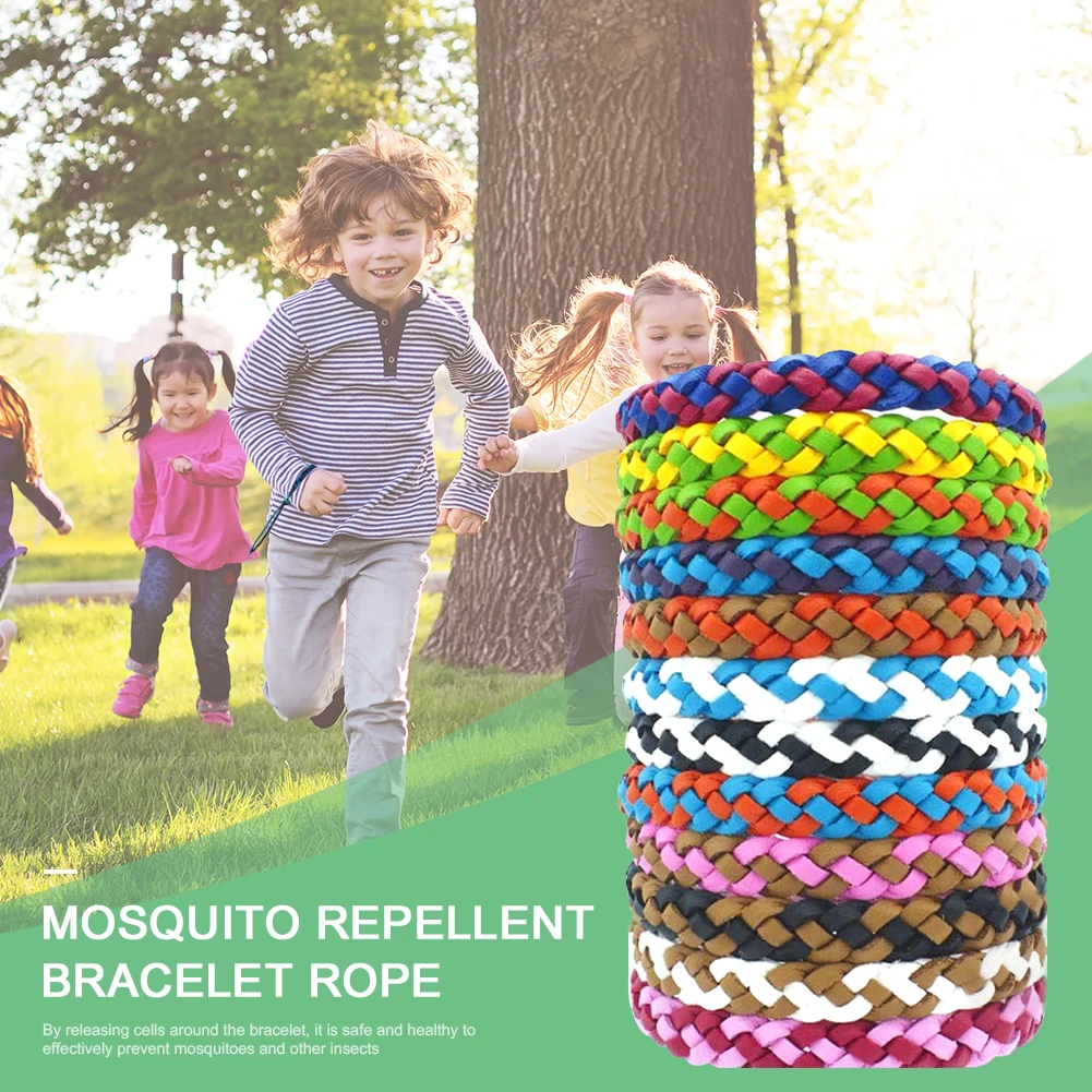 12PCS Waterproof Spiral Wrist Band Double Color Rope Mosquito Repellent Bracelet Anti Mosquito But Pest Repellent Bracelet