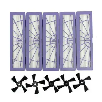 

5PCS Side Brushes and 5PCS High-Performance Filter Replacement Accessories Kit for Neato Botvac Connected D Serie 70e D80 D85 D5
