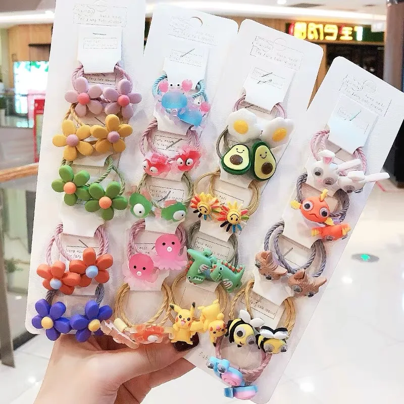 

EADOLRAY 1Set Girls Cute Cartoon Elastic Hair Bands Lovely Chirldren Scrunchies Ponytail Headbands for Kids Hair Accessories