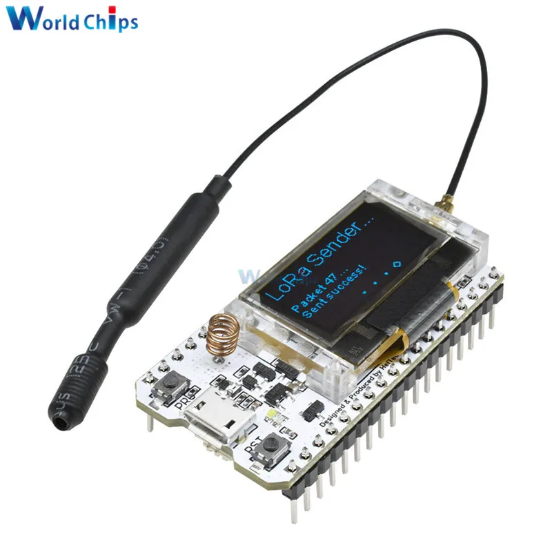 2 шт. 868 МГц 915 SX1276 ESP32 LoRa OLED 0 96 дюйма синий дисплей Bluetooth WIFI фотомодуль для Arduino с