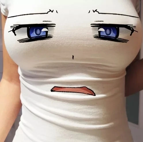 

3D spoof a sexy Funny Cartoon Top Female T Shirt Women's T-shirts Harajuku Summer Short Sleeve Clothes O-neck Ladies Tees shirts