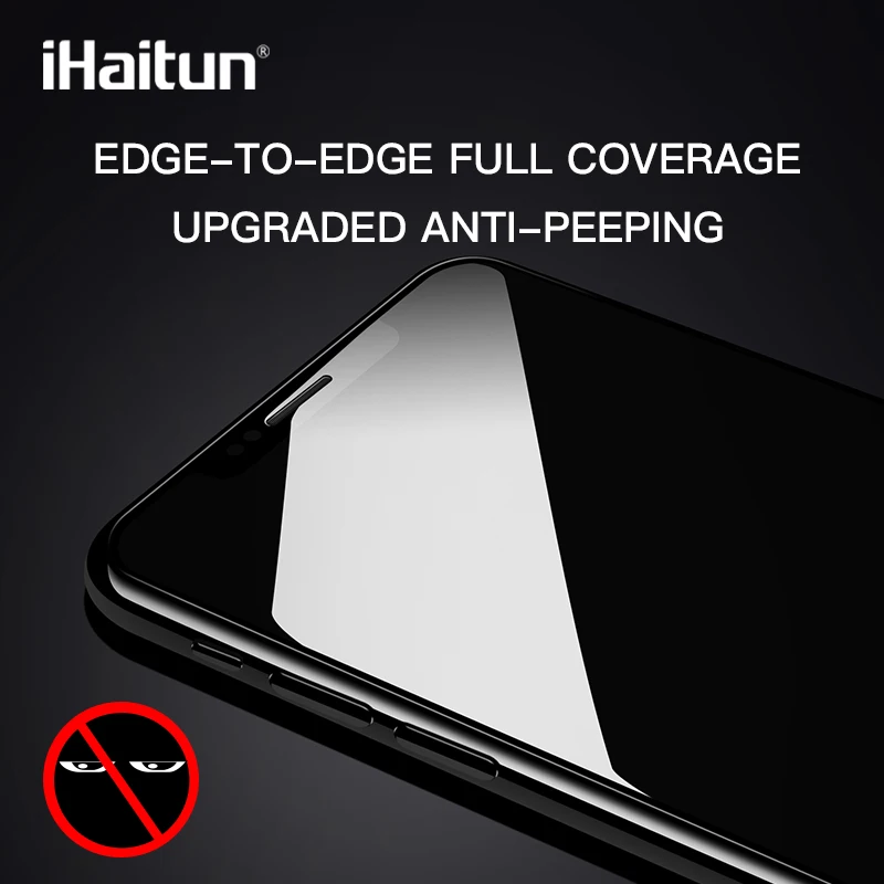 

iHaitun Full Coverage Anti-Peeping Privacy Screen Protector For iPhone 10 X XR XS MAX Film Tempered Glass Screen Protection Case