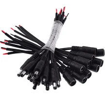 5 шт. DC12V 5,5x2,1 мм штекер DC мужской или женский кабель провода разъем для светодиодные ленты светильник