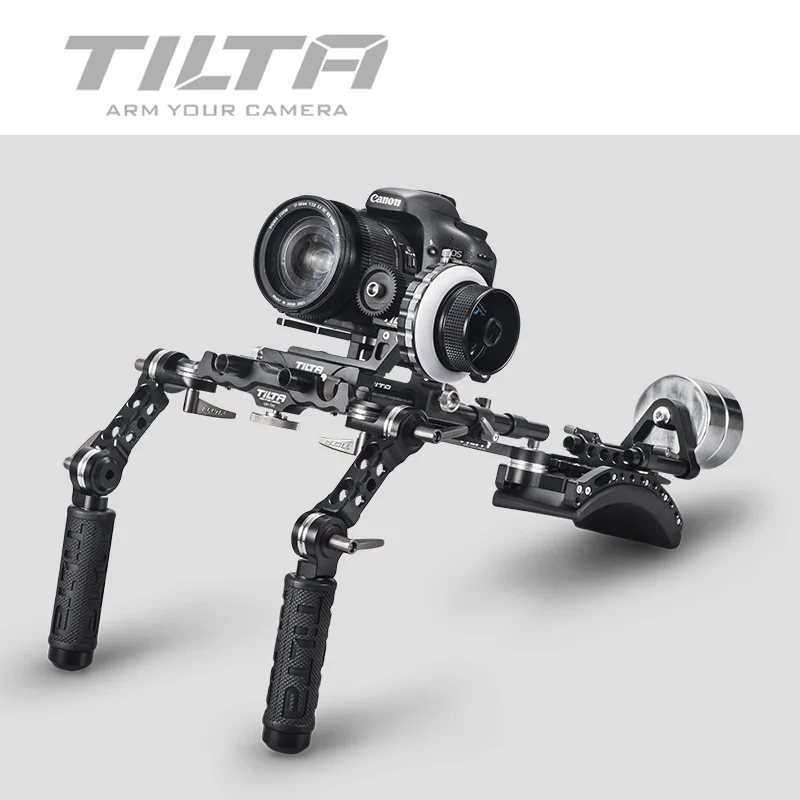 

TILTA DSLR Shoulder rig TT-03-TL 15mm DSLR Shoulder Rig Front handgrip Hard Stop Follow Focus & Counterweight for Canon DSLR