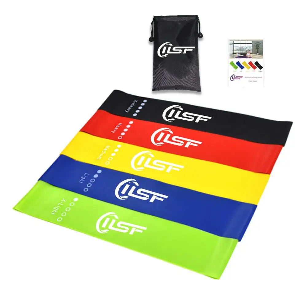 

5Pcs Resistance Band Elastic Loop Rubber Fitness Equipment for Yoga Pilates Sports Muscle Strength Training Exercise Full Body