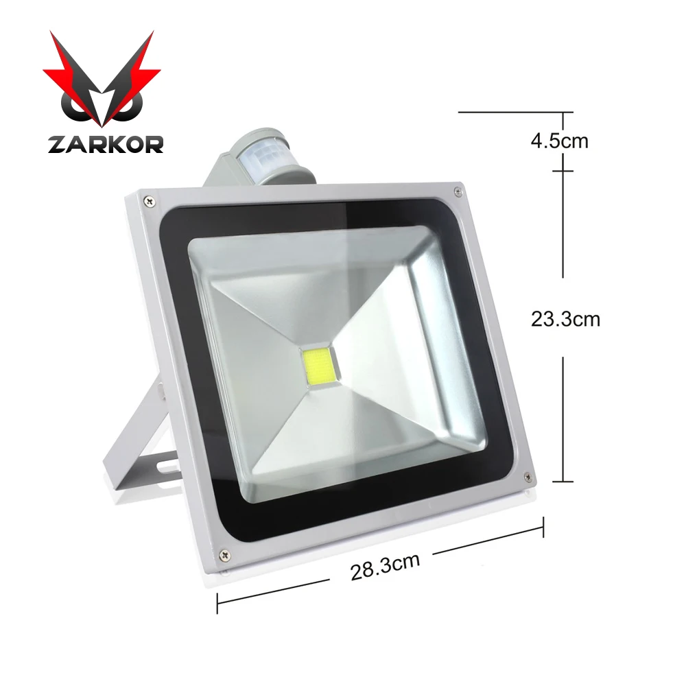 50W 6000K WhiteLight Zarkor светильник с датчиком управления, 6000лм, 6000 K, уличная энергосберегающая лампа для уличного двора, лампа с датчиком движения, светодиодный светильник с прожектором, рабочий светильник - Цвет: 50W 6000K WhiteLight