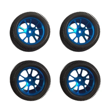 

4PCS Simulation Metal Blue Mesh Rubber Tires Suitable for WL 1/18 A959 / A979 / A969