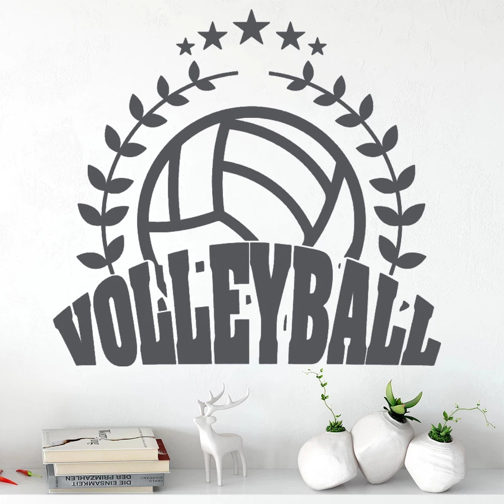 

Volleyball Sign Logo Window Vinyl Stickers Decor Popular Sports Volleyball Sports Club Livingroom Decoration Wall Decals HY2014