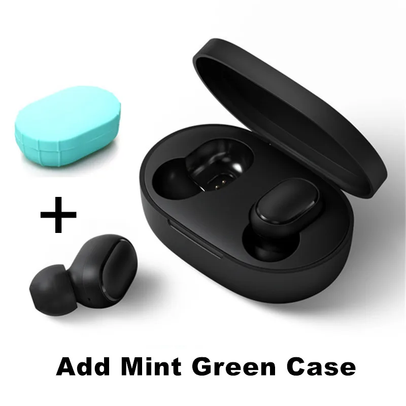 Redmi Green Case Оригинальные наушники Xiao mi AirDots Bluetooth 5,0 Youth Edition mi True беспроводные наушники-вкладыши Bluetooth 5,0 TWS Air Dots гарнитура - Цвет: Redmi Green Case