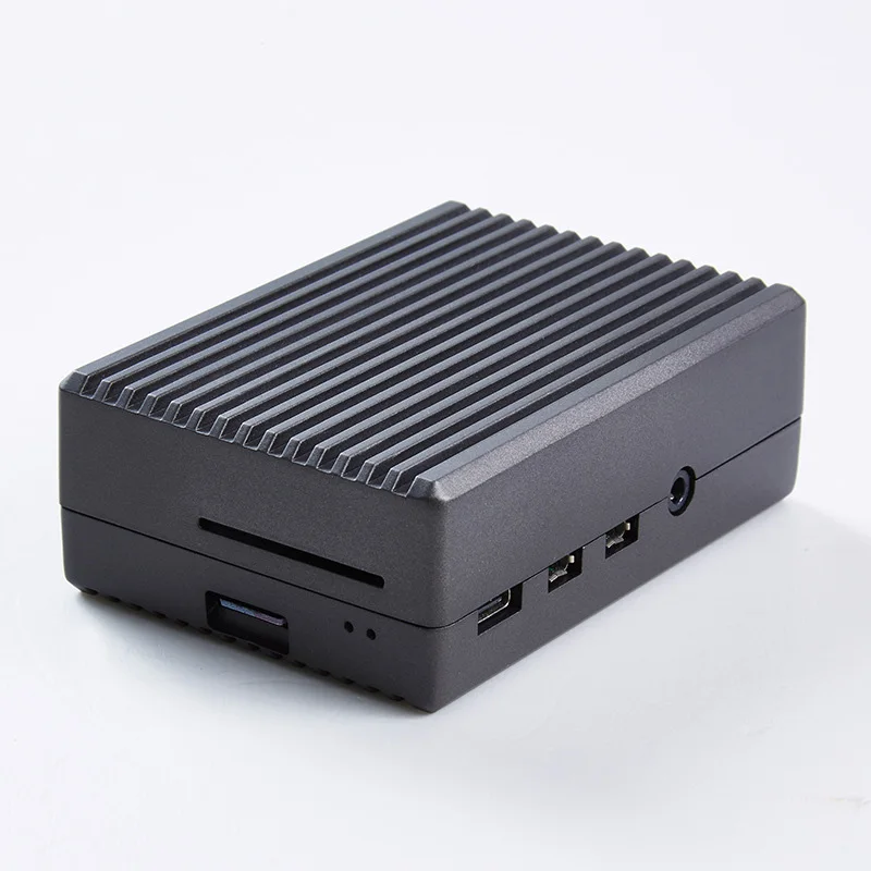 Черный/темно серый металлический чехол корпус с радиаторами для Raspberry Pi 4B 4 Model