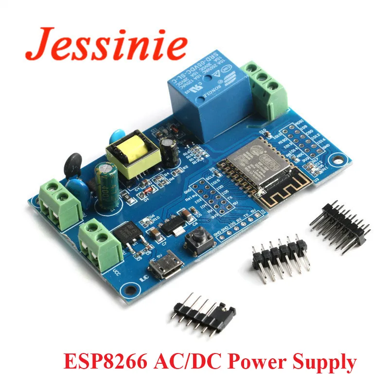 ESP8266 WIFI беспроводной релейный модуль AC DC источник питания Одно реле ESP 12F макетной