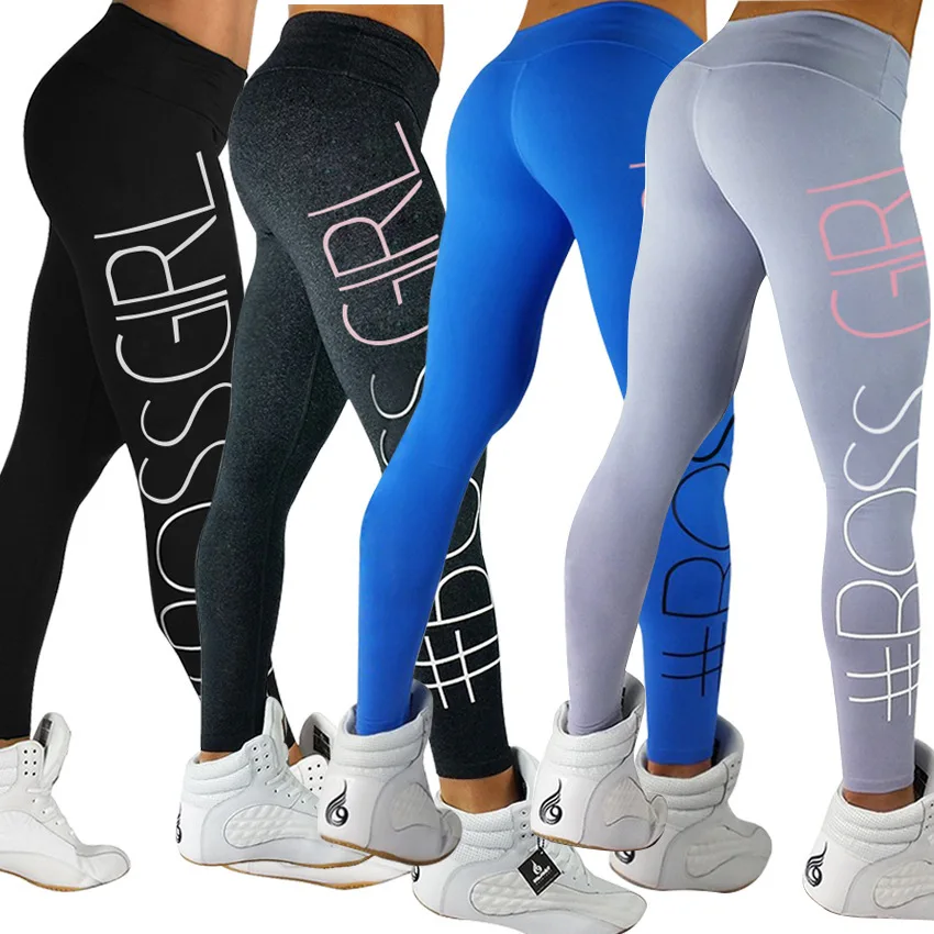 

Europe And America Spring And Summer Sports Leggings Lettered Pants Women's AliExpress Hot Selling