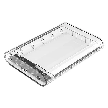 

Transparent 3.5 inch SATA to USB 3.0 HDD Enclosure Case 5Gbps Tool Free Hard Drive Case Mobile External SSD Box Support 8TB