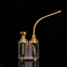 Ramah Lingkungan Air Hookah Portable Mini Air Filter Pipa Pria Sederhana Kuno Tembaga Hookah Langsung(China)