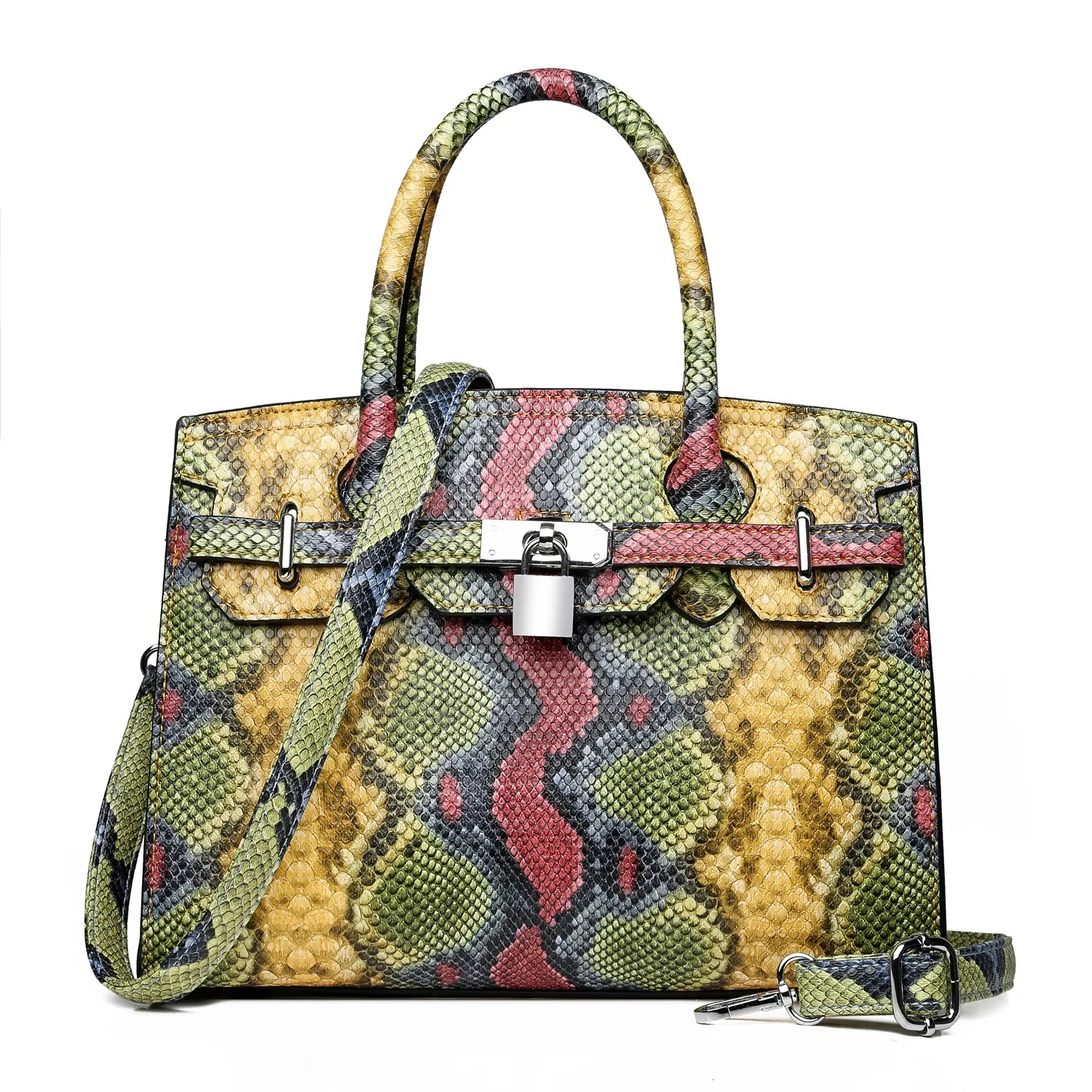 

Small Bag Versatile WOMEN'S Bag 2019 Fashion Snakeskin Bag Hong Wave Casual Crossbody Bag