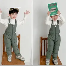 Зимние теплые Повседневные детские комбинезоны на молнии утепленные хлопковые комбинезоны для маленьких мальчиков и девочек Детские Пуховые Комбинезоны для детей 12 мес.-5 лет