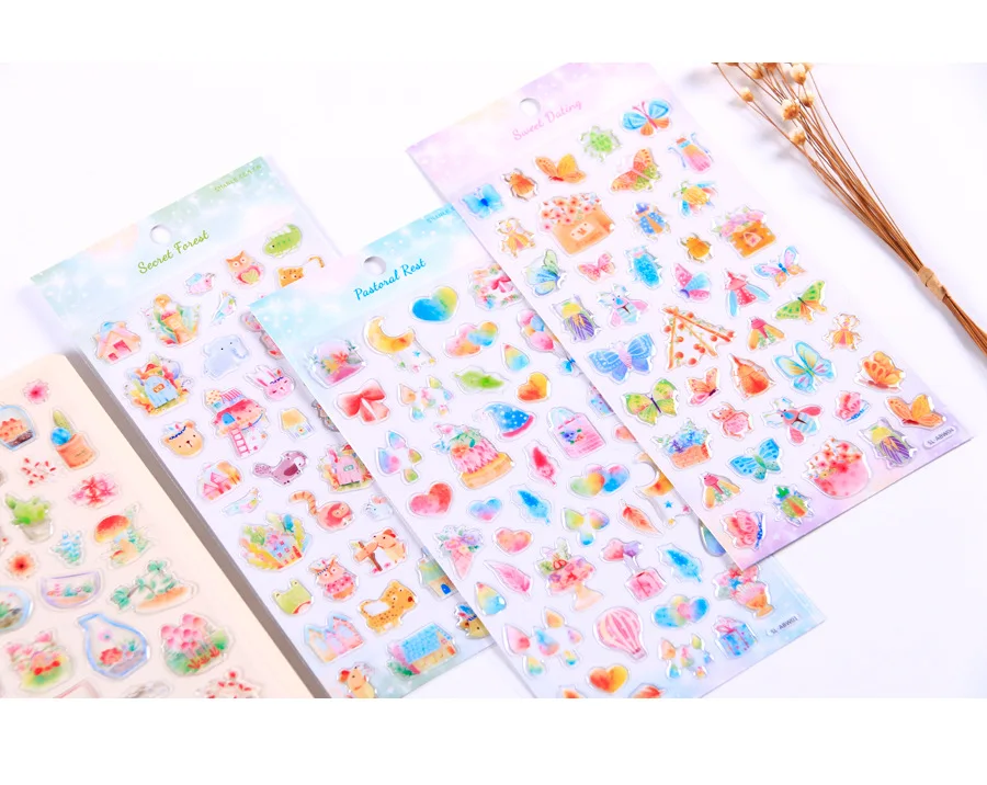 12 компл./1 лот Kawaii канцелярские наклейки рисованная вручную дневник декоративные мобильные наклейки Скрапбукинг DIY ремесленные наклейки