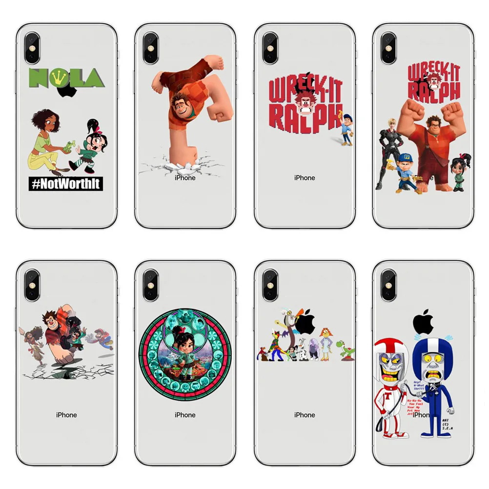 

For iPhone X 10 5.8 Soft TPU animation Wreck-it Ralph Phone Case For iPhone 6 6S 7 8 Plus XS XR XS MAX Clear Silicone Cover