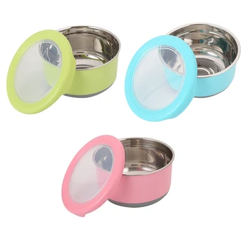 

Hot 1 Pcs Stainless Steel Lunch Box Round food container 220-1200ML Fresh Keeping Household Sealing Storage Box Leakproof