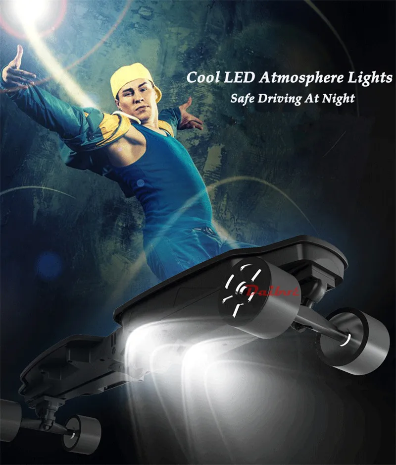 Daibot Four Wheel Electric Scooter Electric Scooters 500W 24V Foldable Electric Skateboard With Bluetooth Speaker For Adult      (36)