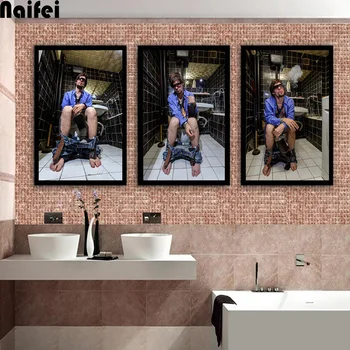 

5d Diamond Painting Triptych Colorful Sexy Men Handmade crafts DIY Diamond Embroidery Picture Charmin Toilet Pub Bar Home Decor