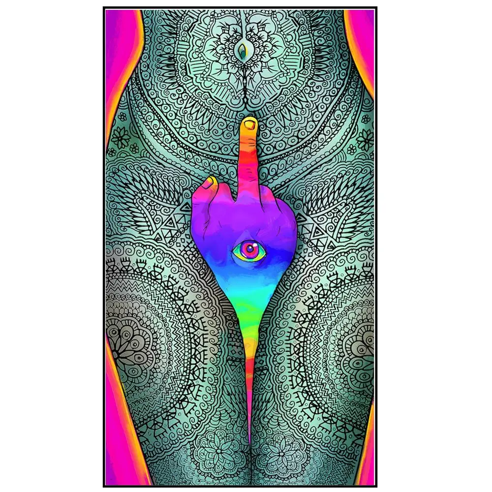 Trippy Psychedelic Abstract Modern HD Canvas Wall Art Poster Print for Bar and Home Decor image 2