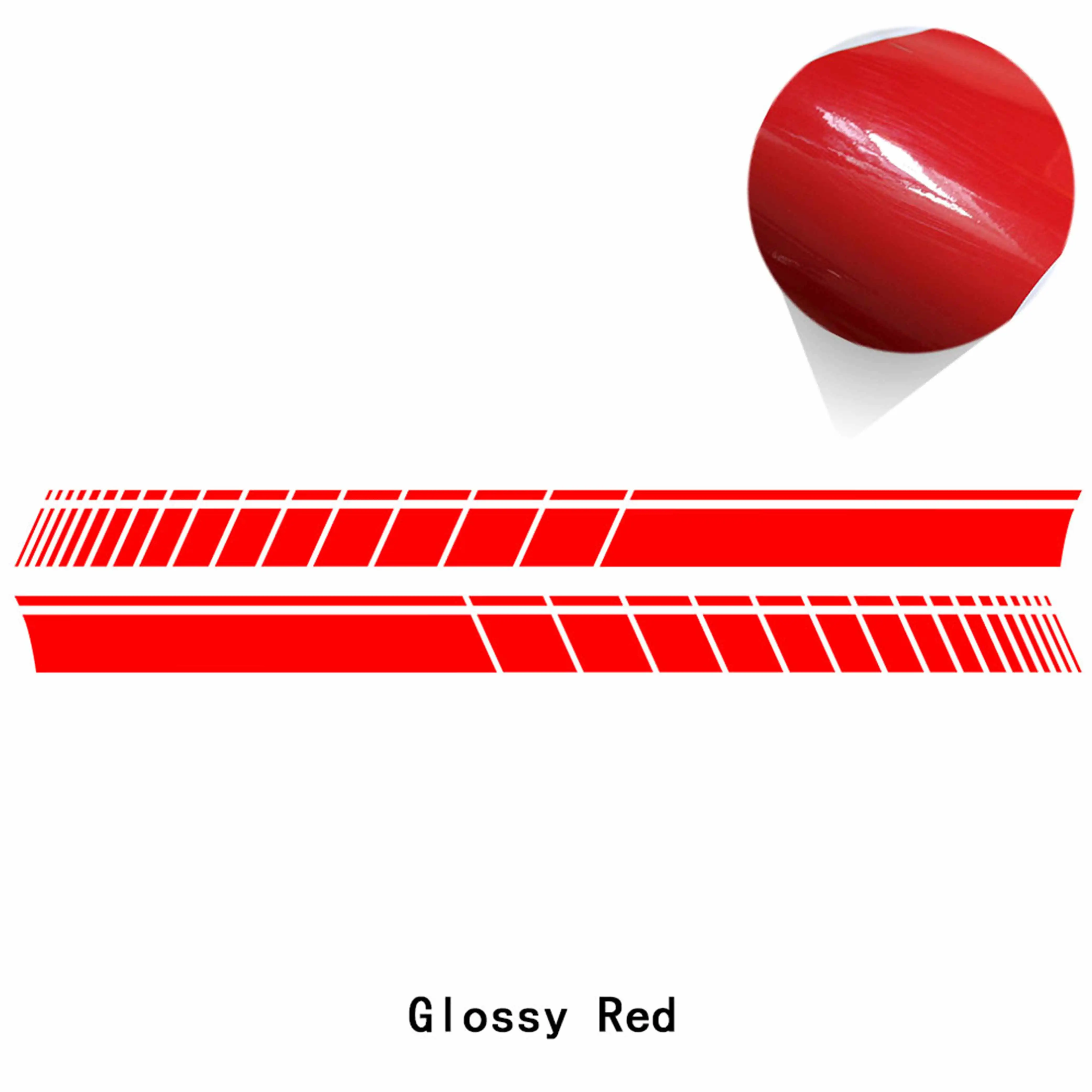 glossy red 2 шт., наклейка на дверь автомобиля с боковыми полосками для Volkswagen VW Golf 5 6 7 Polo Passat Tiguan Scirocco CC Bora, аксессуары - Название цвета: glossy red