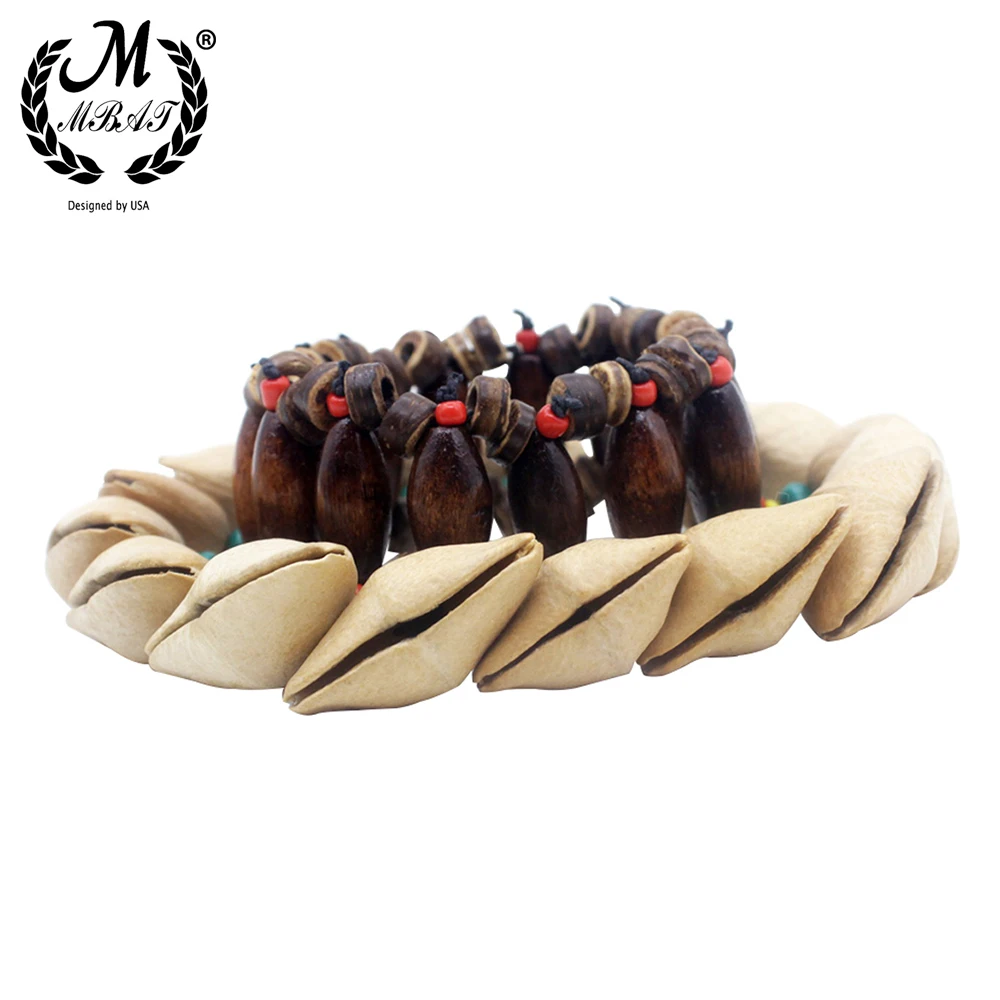 Hand Bell M MBAT Handmade Nuts Shell Bracelet Handbell for Djembe African Drum Conga Percussion Accessories Gift Musical Instrument