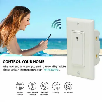 

TTLIFE Smart Rocker Light Switch Remote App Voice Control Press Button Universal for Home Use Rocker Smart Light Switch US