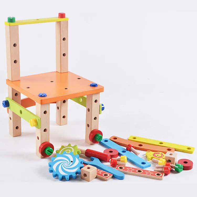 Дети Монтессори винт для игрушки гайковерт DIY деревянный стул образовательные