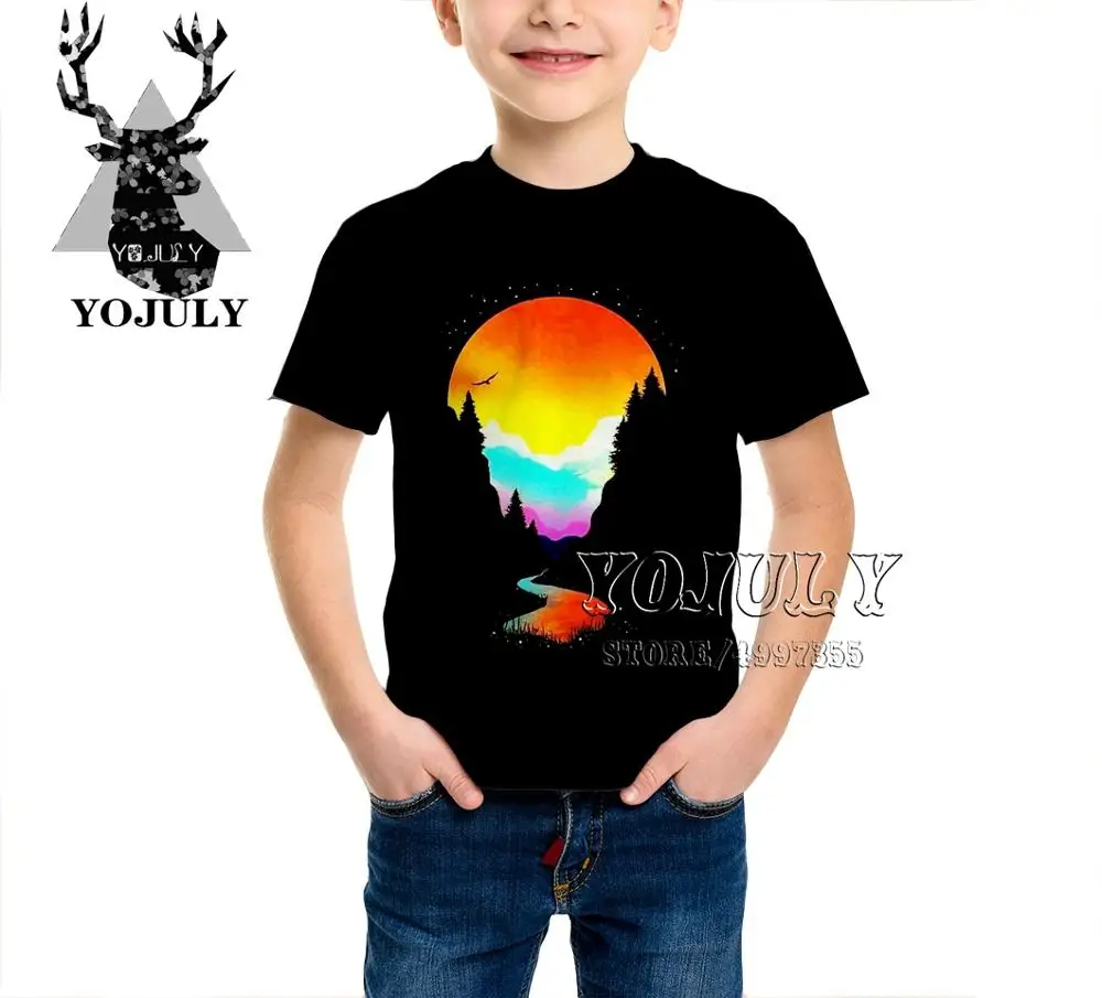 YOJULY/креативная детская одежда для маленьких мальчиков и девочек с 3D-принтом, граффити, художественная краска детская футболка модные футболки Modis A480