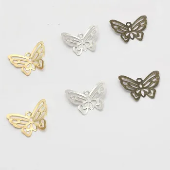 

50pcs 22mmx18mm Metal Butterfly Filigree Wraps Connectors Charm for DIY Jewelry Making Accessories Pendant Findings Supplies