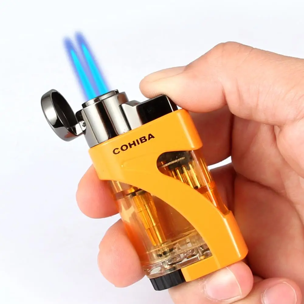 Гаджеты COHIBA зажигалка для сигар пластиковая металлическая ветрозащитная фонарь
