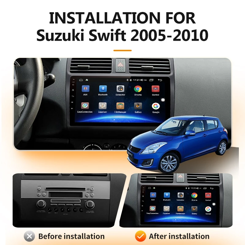 GRAND Android Radio For Suzuki Swift 2005 2006 - 2010 Car Multimedia Video Player GPS Navigation RDS DSP Carplay 4G SIM 2 Din