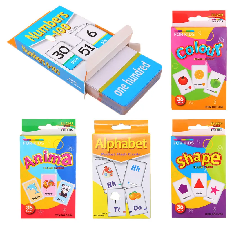 

5 Box/set Montessori Learning Colors numbers animals letters In English Literacy Card Children Educational Books For Kids Books