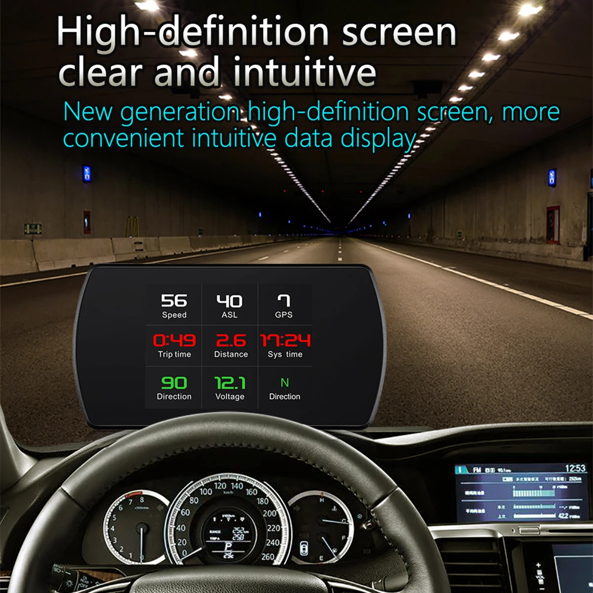 3-дюймовый HD T800 Универсальный Автомобильный HUD Дисплей gps Спидометр ускорение Тесты тормозной Тесты оповещение о превышении скорости, пригодный для всех транспортных средств