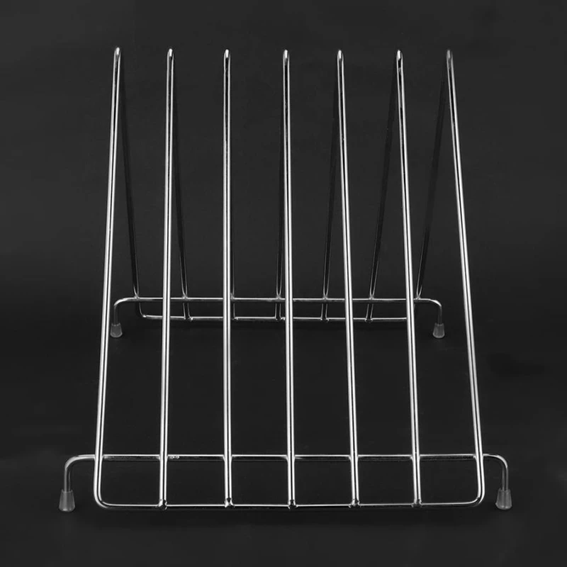 Dish Rack 6 Slots Stainless Steel Cutting Chopping Board Rack Stand Holder Kitchen Storage Organizer Home Organizer