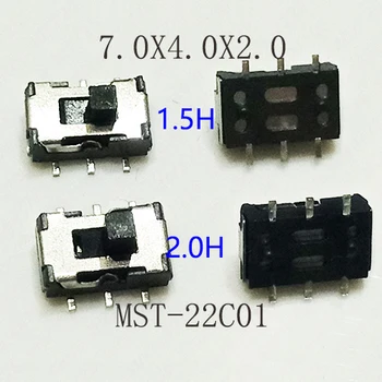

20PCS Mini Slide Switch 7.0x4.0x2.0mm On-On 6Pin Micro Toggle Switch 2P2T H=1.5mm/2mm SMD MST-22C01