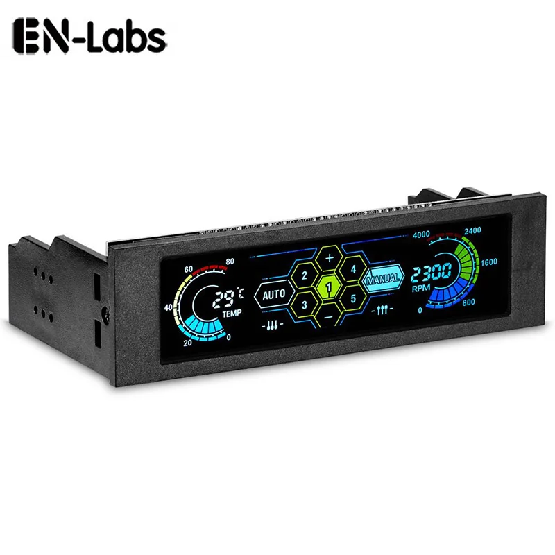 Lcd Touchscreen Fan Controlador de Velocidade Vias pc Refrigeração do Computador Controlador de Temperatura Painel Frontal Monitor de Temperatura 525