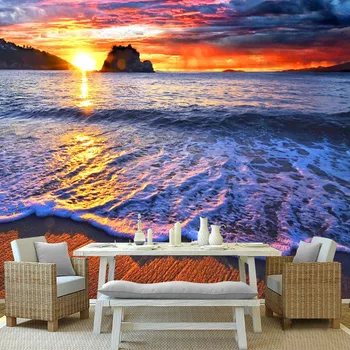 

Custom Mural Wallpaper 3D Fantasy Beautiful Sunrise Seaside Landscape Fresco Living Room Bedroom Home Decor Papel De Parede 3 D