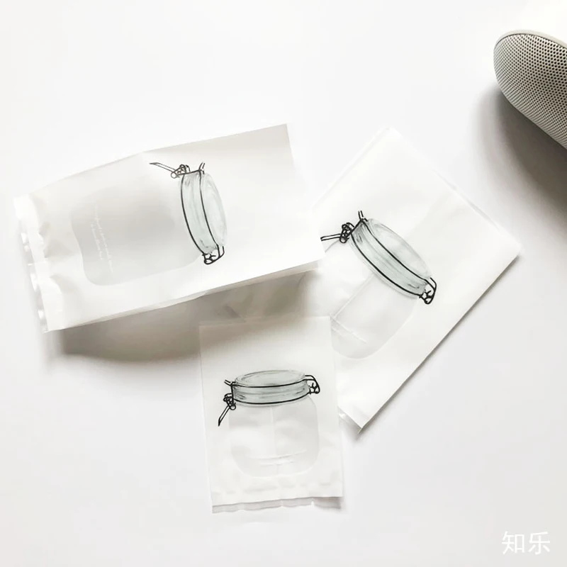 100pcs Cute Semi-transparent Food Bag Packaging Fruit Dessert and Biscuit Bag Birthday Party Cookies Packing Baking Bags