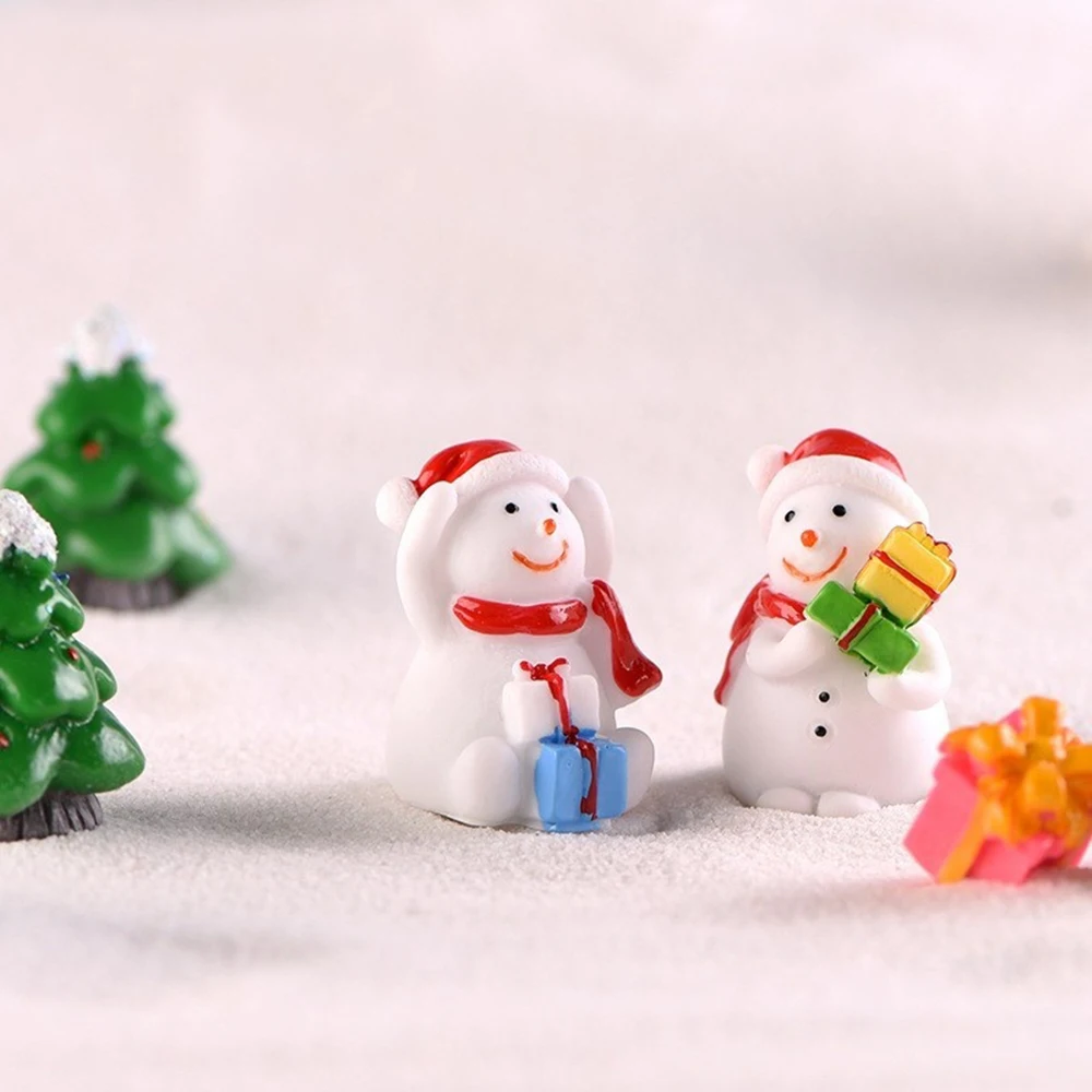 Pupazzo di neve in miniatura di natale babbo natale fata giardino Miniature fata figure accessori terrario figurine decorazione