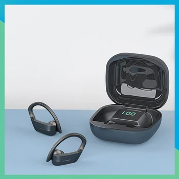 

Sports wireless Bluetooth headset digital display hanging ear stereo HiFi sound quality noise reduction waterproof