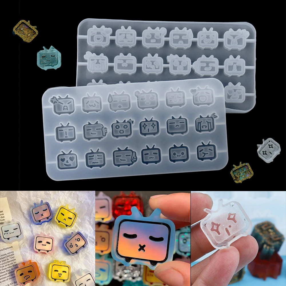 

Cute Cartoons TV Silicone Mold Keychain Pendants Epoxy Resin Molds For DIY Crafts Decoration Handmade Jewelry Making Accessories