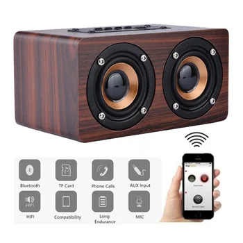 

Wonderful Quality Mini Portable Bluetooth Retro Wood HIFI Wireless Dual 3D Surround Subwoofer Support Bluetooth AX-YPAY